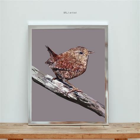 Wren Bird Printable Digital Download Wall Art, British Garden Birds ...