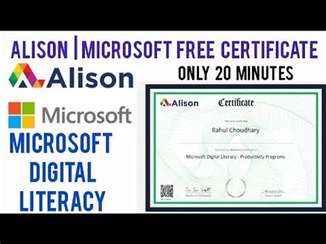 Alison And Microsoft Free Online Course With Certificate Alison And