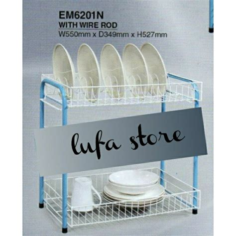 Layer Dish Rack Plate Rack Rak Pinggan Mangkuk Epoxy Coating