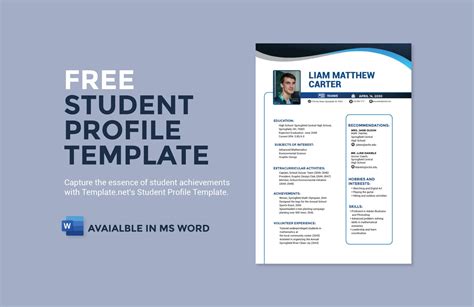 Student Profile Template In Word Download