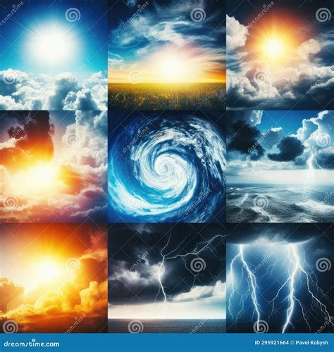 Photos of Sky during Different Weather, Collage. Banner Design Stock Photo - Image of cloud ...