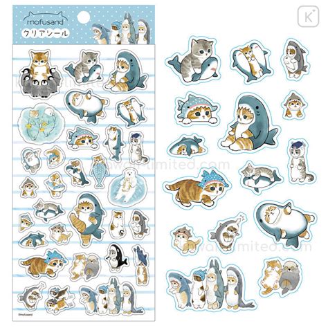 Japan Mofusand Clear Sticker Cat Sea Creatures Kawaii Limited