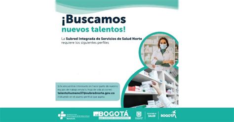 Oferta De Empleo En Bogotá Subred Norte Busca Diferentes Perfiles