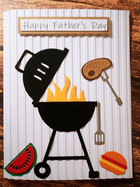 Happy Father S Day Grilling Card Hand Made Embossed One Of A Kinda