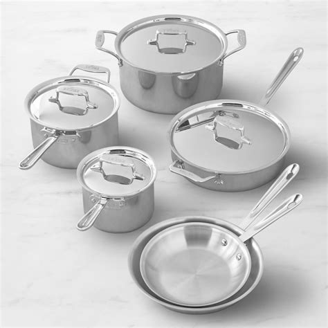 All Clad D5® Stainless Steel 10 Piece Cookware Set Williams Sonoma