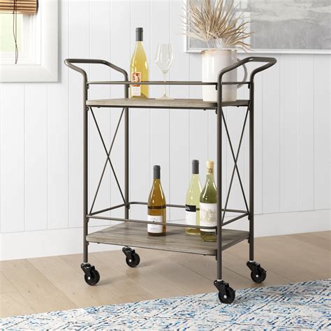 17 Stories Metal Bar Cart Reviews Wayfair