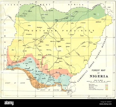 NIGERIA: Forest Map of Nigeria, 1936 Stock Photo - Alamy