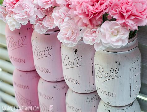 Painted Mason Jars Pink Mason Jar Crafts Love