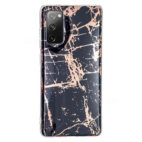 Black Galvanized Rose Gold Marble Phone Back Cover For Samsung Galaxy S20 Fe S20 Lite Galaxy