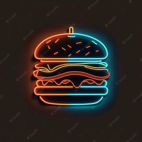 Premium Photo Neon Burger Design