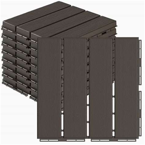 Buy Goovilla Plastic Interlocking Deck Tiles, 9 Pack Patio Deck Tiles ...