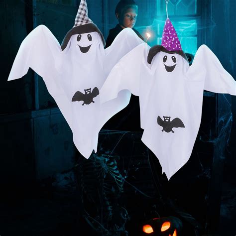 Luxtrada 2 Pack Halloween Hanging Ghosts Decoration 35 inch Big Flying ...