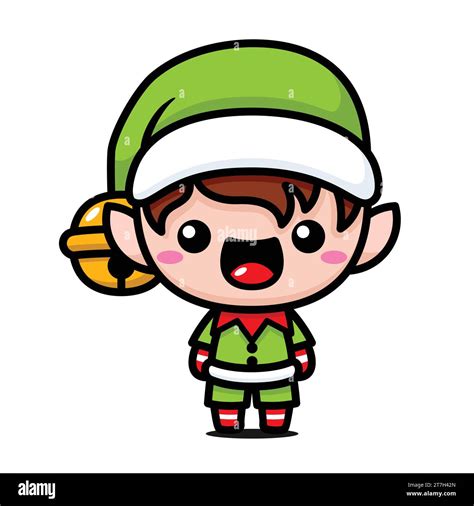 Cute And Kawaii Christmas Elf Stock Vector Image Art Alamy