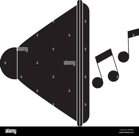 Speaker Volume Note Melody Sound Music Vector Illustration Silhouette