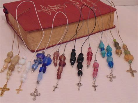 Bible Page Marker With Decorative Beads And Cross A Lovely T