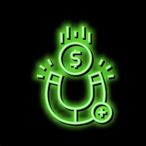 Magnetic Attracting Money Neon Glow Icon Illustration 20597541 Vector