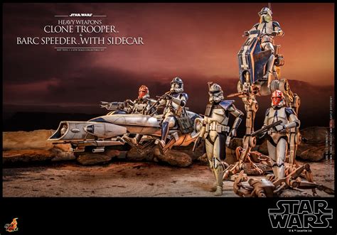 Hot Toys TMS 77 Star Wars The Clone Wars Heavy Weapons Clone Trooper Barc Speeder With