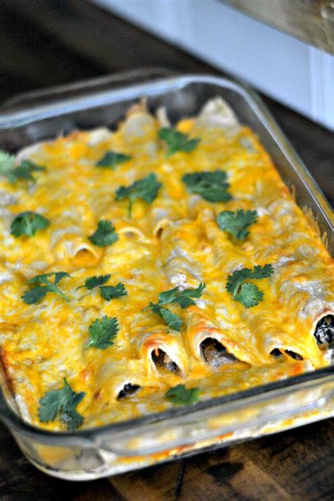 Spinach Mushroom And Black Bean Enchiladas