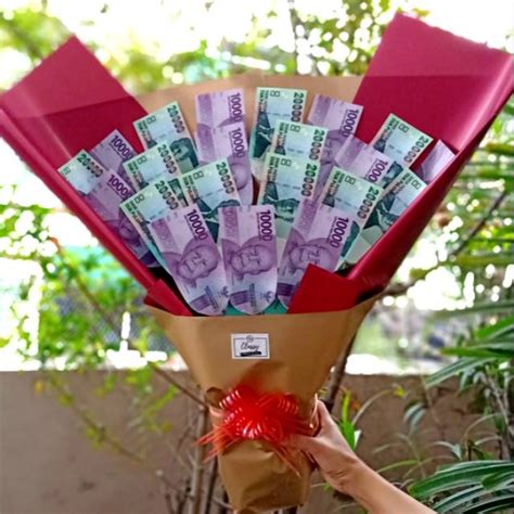 Jual Large Standing Money Bouquet Bunga Buket Bucket Uang Asli