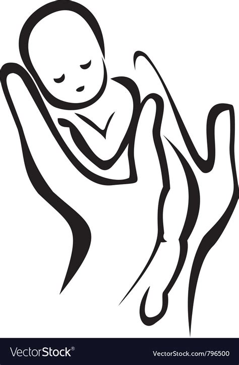 Hands holding a newborn baby Royalty Free Vector Image