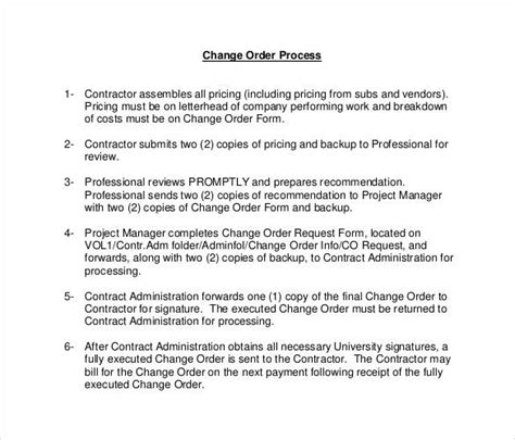 change order templates word  google docs