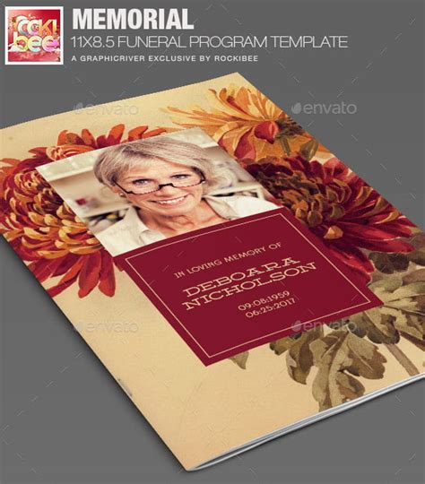 Funeral Program Template Psd