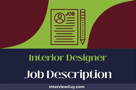 Interior Designer Job Description Updated For