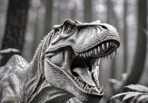 Ferocious Dinosaur Roaring Stock Illustration Illustration Of Fern