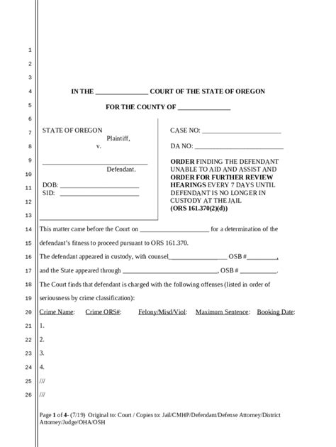 2 D No Cr Placement Order For Review Hearing 370 Pleading Paper Doc Template Pdffiller