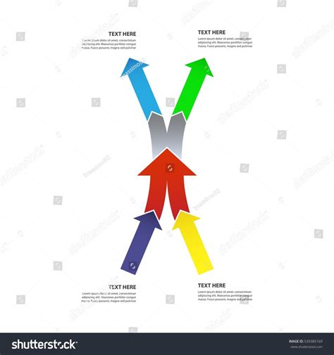 2 Converging Diverging Bright Vertical Arrows Stock Vector Royalty