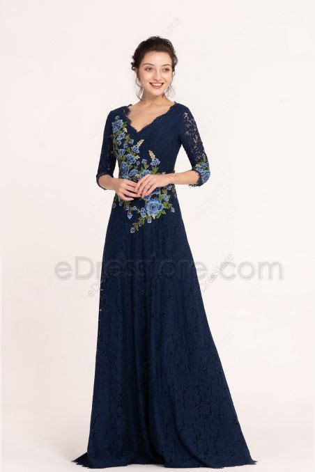 Modest Royal Blue Bridesmaid Dresses Long Sleeves Edresstore