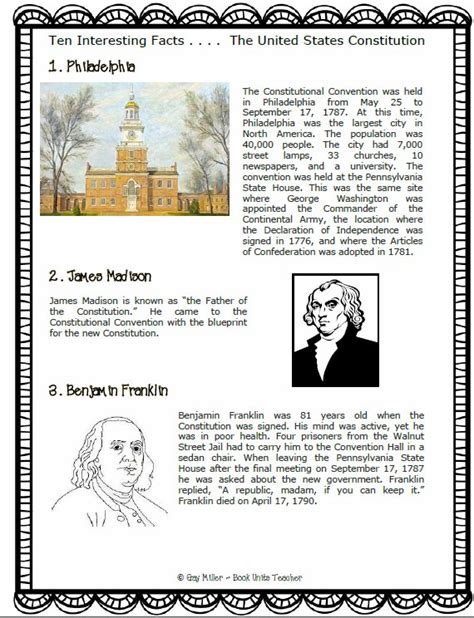 Ten Interesting Facts The U S Constitution Book Units Teacher