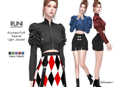 Sims 4 RUNI Light Jacket By Helsoseira Style Streetwear