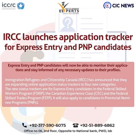 Ircc Launches Application Tracker For Express Entry And Pnp Candidates Settlement Experts