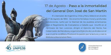 De Agosto Paso A La Inmortalidad Del General Don Jos De San Martin