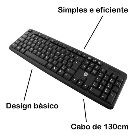 Teclado Standard Bright 0014 Preto Usb Districomp Distribuidora