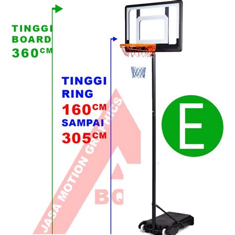 Jual Ring Basket Portable 3 Meter Tiang Basket Plus Papan Pantul