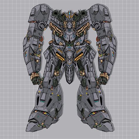 Premium Vector Replica Mecha Robot Builded By Head Arm Body Leg Weapon