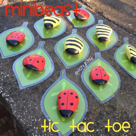 I Made These Rock Minibeasts To Use For A Game Of Tic Tac Toe