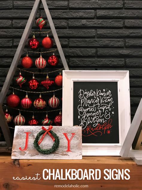 Easy Diy Chalkboard Signs For Christmas Remodelaholic