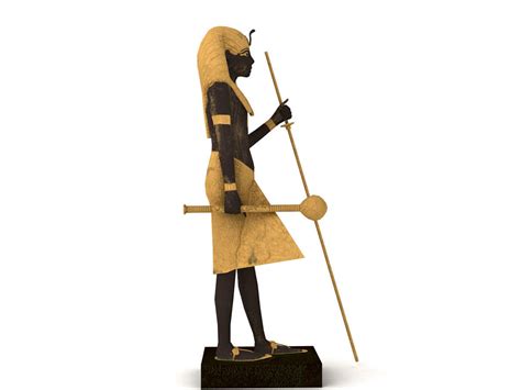 D Model Egyptian King Tutankhamun Ka Statue Vr Ar Low Poly Cgtrader