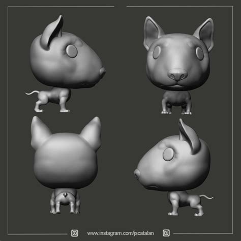 Bull Terrier Funko Pop Dog Custom Pets 3d Models Download