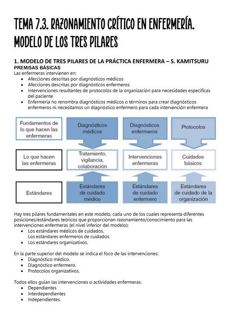 TEMA 7 3 RAZONAMIENTO CRÍTICO EN ENFERMERÍA MODELO DE LOS TRES