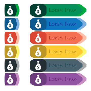 Color Dollar Icon Set Dollar Symbol Pictogram Bank Vector Dollar