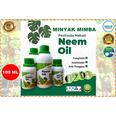 Jual Minyak Mimba 100 Ml Neem Oil Pestisida Organik Nabati Alami