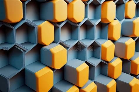 D Render Abstract Geometric Background In Form Of Honeycomb Shapes