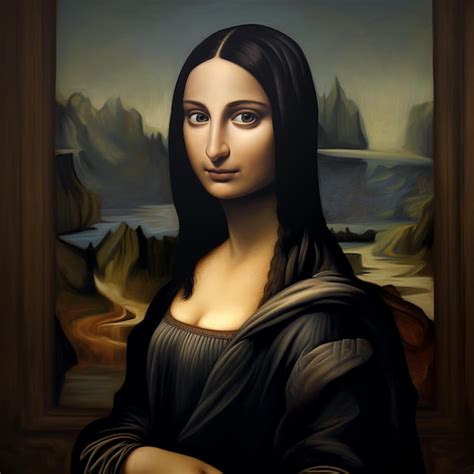 Premium AI Image | illustration of Mona Lisa with eyebrows