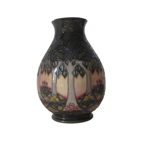 Cluny Pattern Vase Moorcroft Pottery Sally Tuffin Design Stoke Art