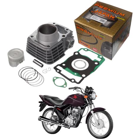 Kit Cilindro Pistão Junta Anel Moto Cg 125 2009 Até 2022 kmp no Shoptime