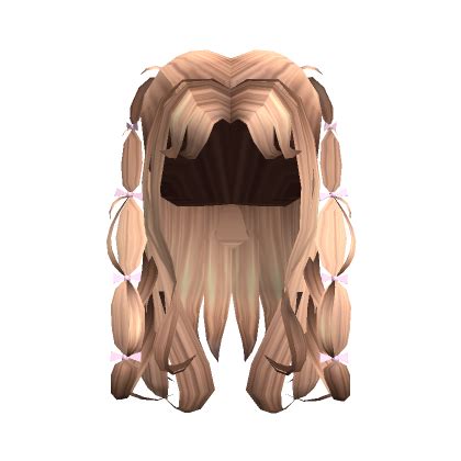 Dirty Blonde Pink Ribbon Bubble Braids Roblox